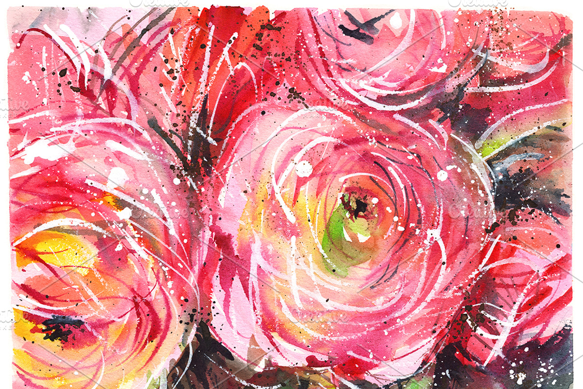 bundle: 12 flowers in a square, a Texture Illustration by coconut_forest (Photo 13 of 13)