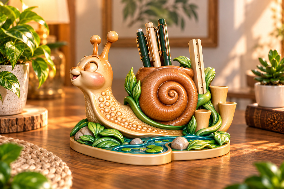 Snail Pen Holder 3D Print STL, an Animal 3D Model by Creative Art (Photo 2 of 3)