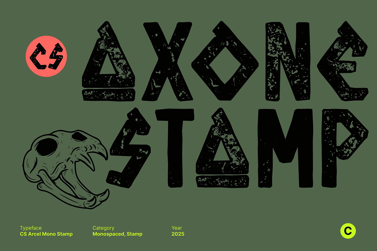 CS Axone Stamp, a Sans Serif Font by Craft Supply Co. (Photo 1 of 8)