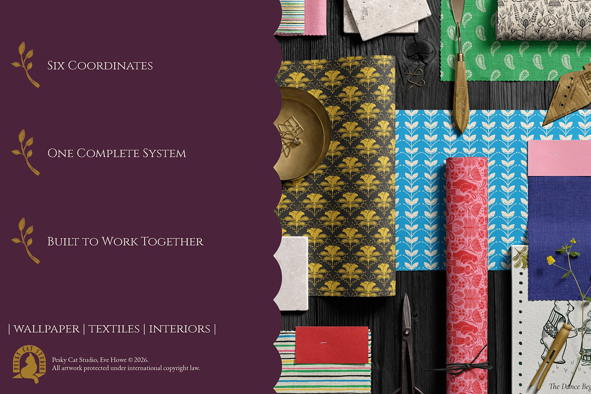 Slavic Folk Art Wallpaper & Textiles, a Pattern Graphic by Pesky Cat Studio (Photo 7 of 8)