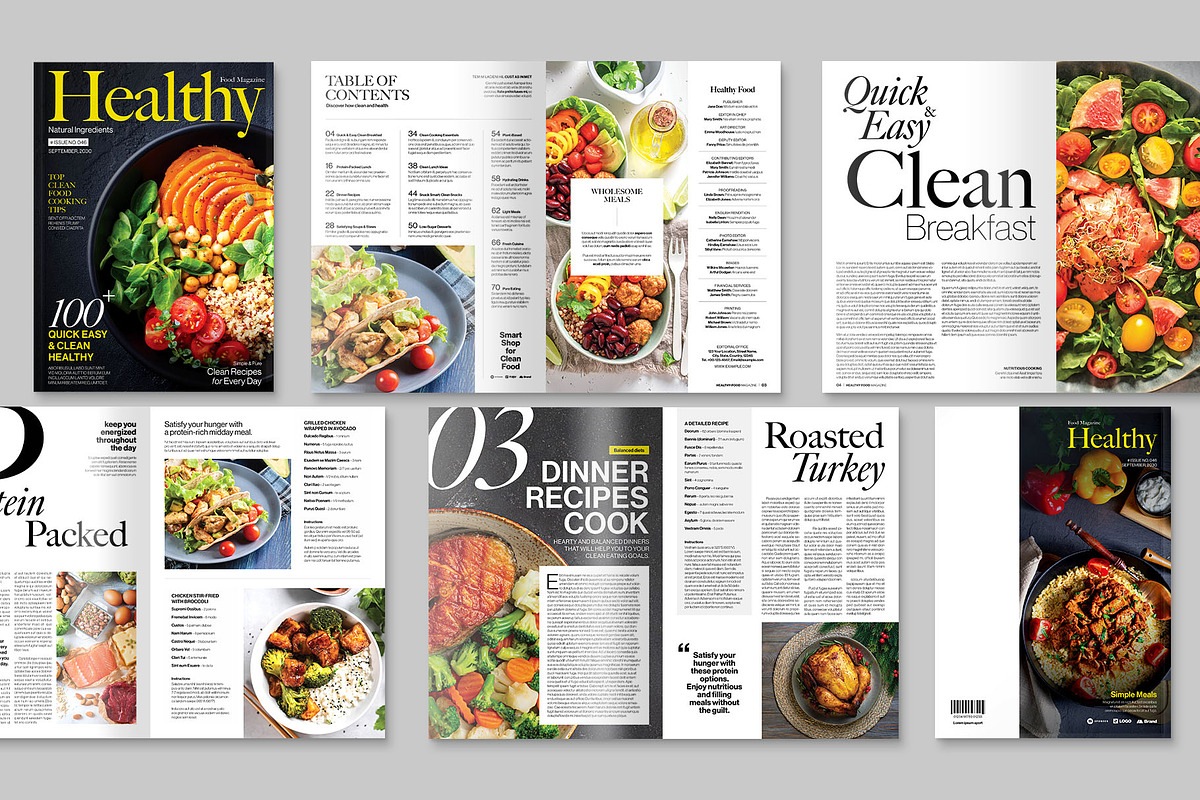 Food & Cooking Magazine Template, a Magazine Template by BrandPacks
