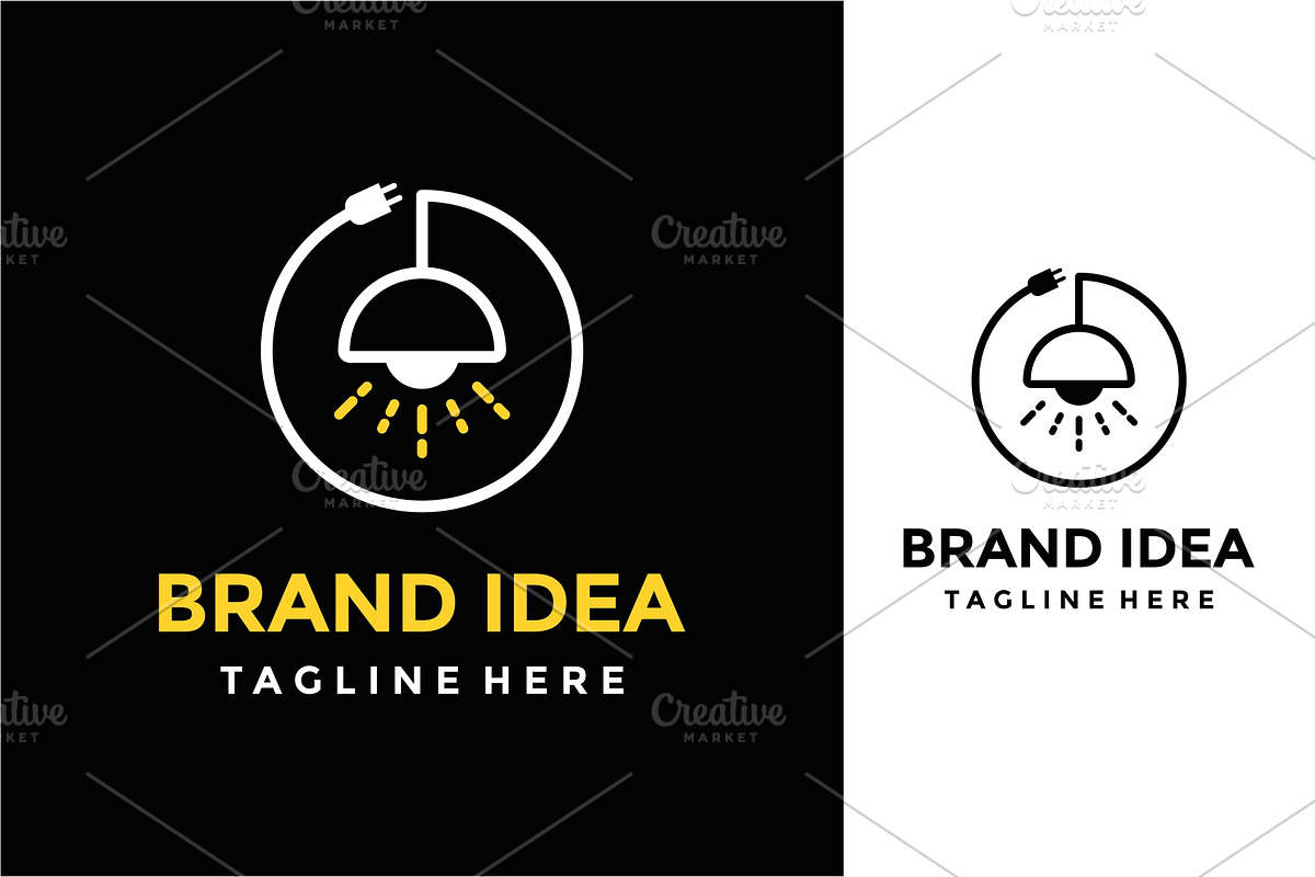 Light bulb lamp logo design, a Branding & Logo Template by jundio studio