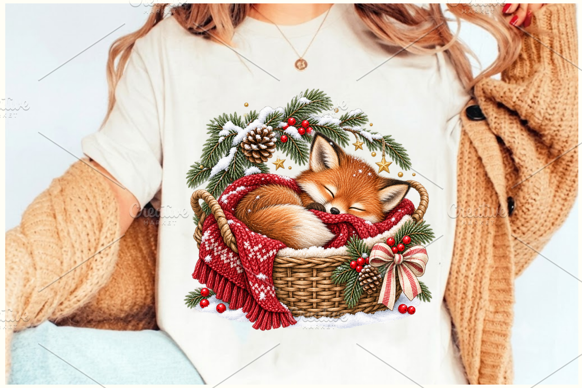 Christmas Woodland Animals Cliparts, a Seasonal Illustration by Ink Gallery (Photo 7 of 8)