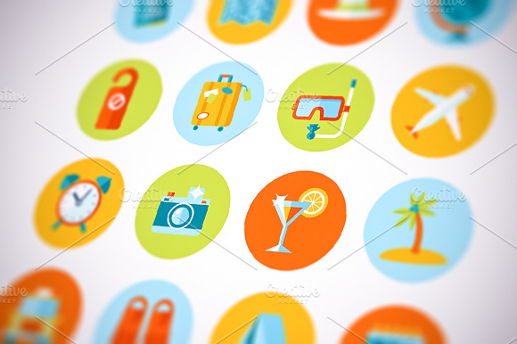 Flat Vector Travel And Tourism Icons