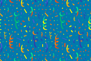 Colorful Serpentine And Confetti