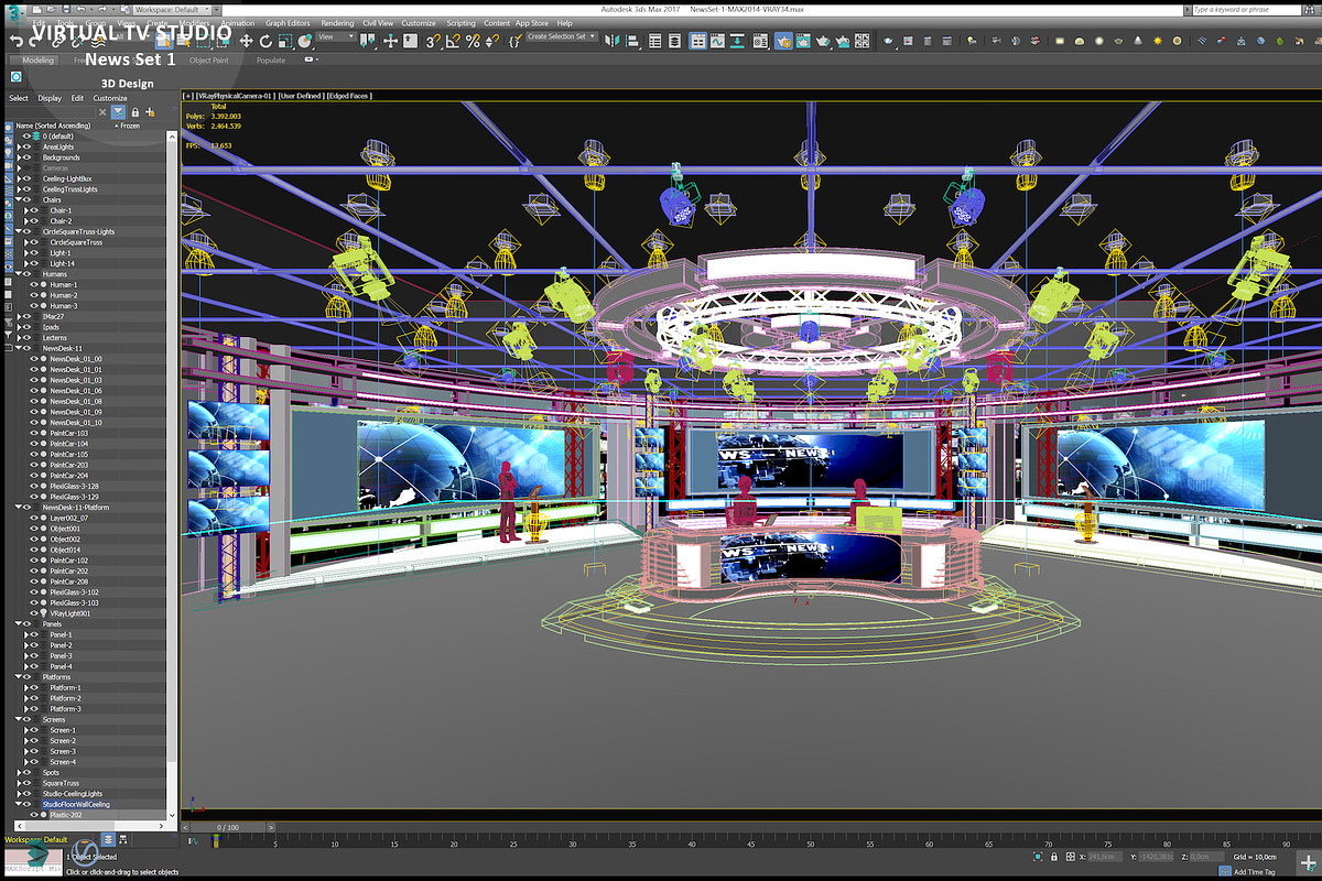 TV Studio Collection Vol 6 - 2 PCS, an Architecture 3D Model by akerStudio (Photo 9 of 98)