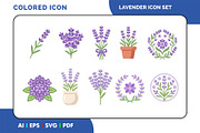 Lavender Colored Floral Icon Set, a Duotone Icon by Fontmine Studio (Thumbnail 1 of 3)
