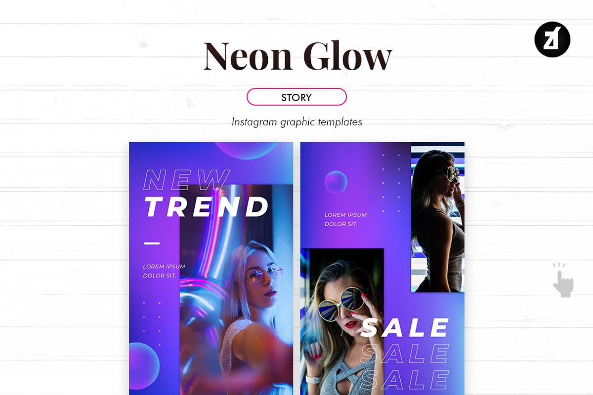 Neon glow social media graphic, a Social Media Template by Chanut is industries (Photo 5 of 11)