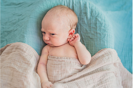 The baby is sleeping peacefully in, a Person Photo by Elizaveta Galitskaya