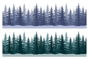 Christmas Trees, Seamless Patterns