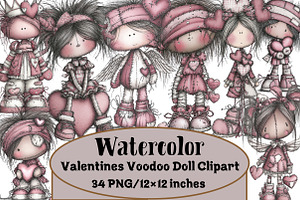 Valentines Voodoo Doll Clipart, an Illustration by Design Market