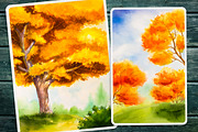 Autumn landscapes set 2, an Illustration by AlexGreenArt (Thumbnail 3 of 5)