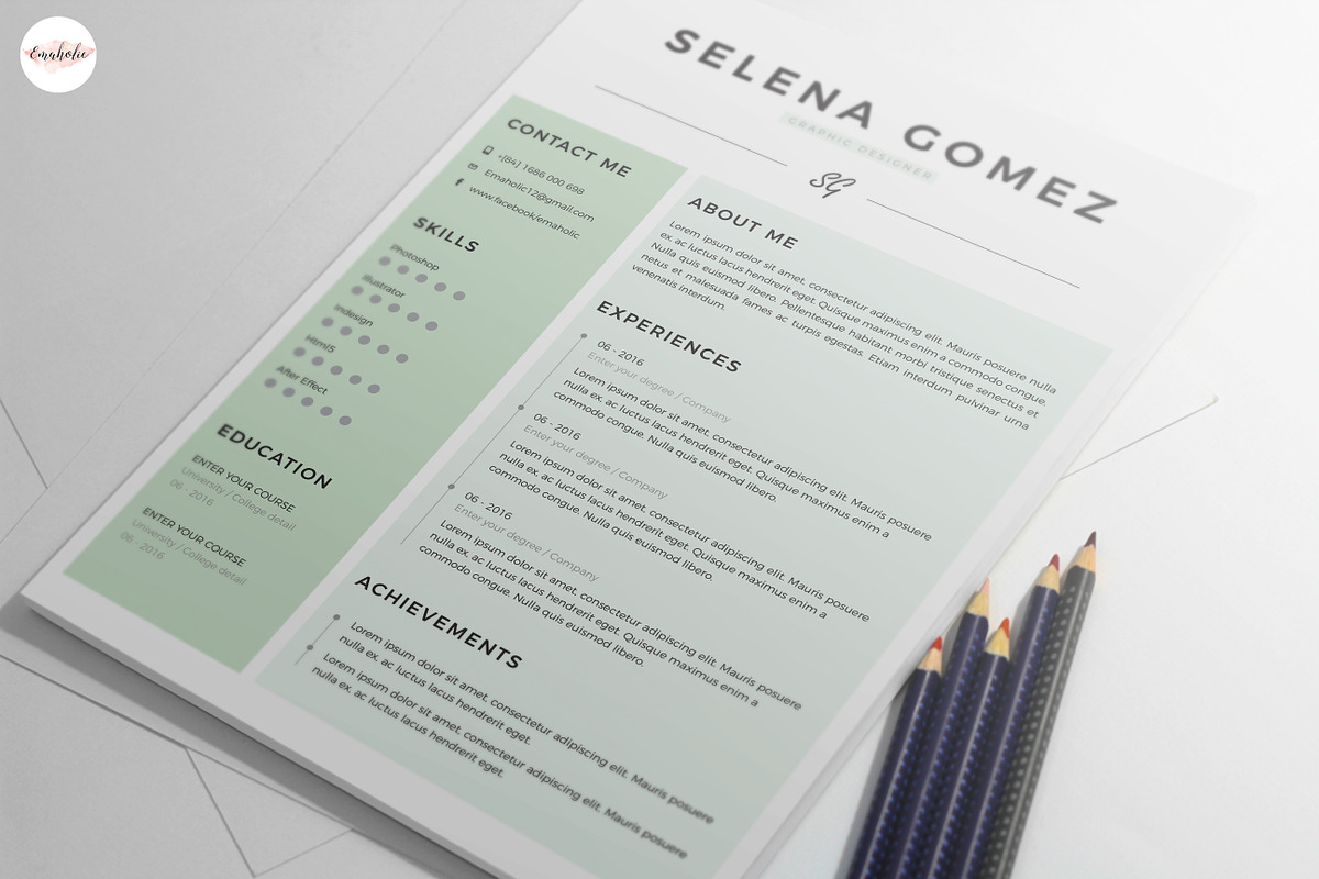 Modern CV - Coverletter Template, a Resume Template by Emaholic Template (Photo 4 of 5)