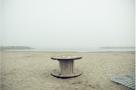 Foggy Beach Landscape