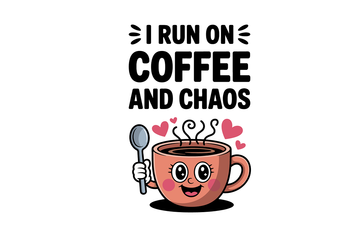 Coffee Chaos Cute Quote SVG Design, an Object Illustration by Annudesign (Photo 3 of 10)