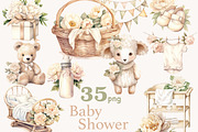 Baby Shower Clipart Bundle, a Decorative Illustration by GlamArtZhanna (Thumbnail 1 of 5)