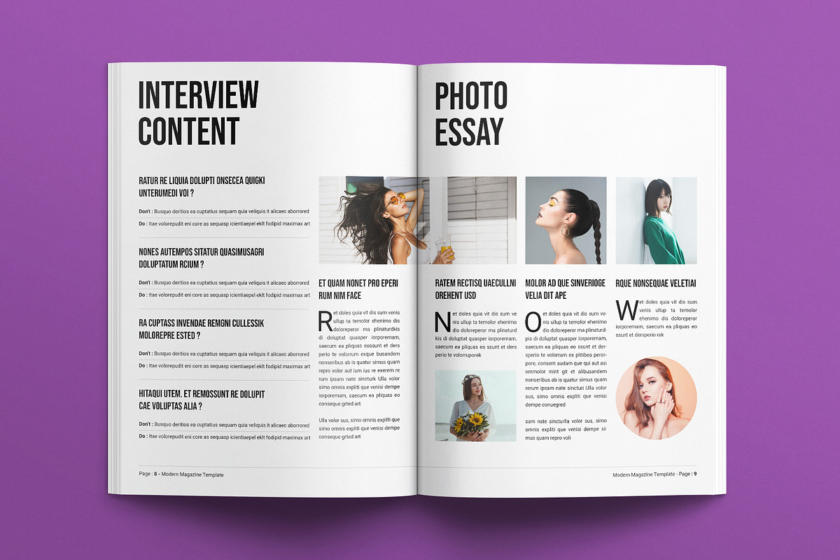 Modern Magazine Template, a Magazine Template by E-Type (Photo 4 of 7)