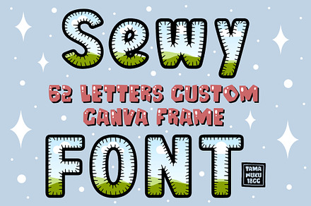 Sewy Font Custom Canva Frames