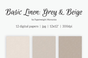 Paper - Basic Linen - Grey & Beige