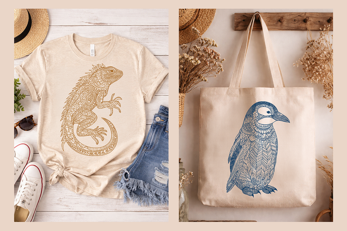 45 Mandala Animal Illustrations, a Graphic by WarmSoftAndCozy (Photo 2 of 9)