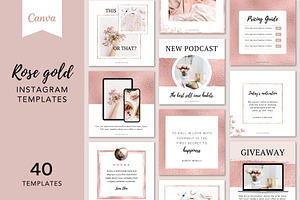 Rose Gold Instagram Templates Canva