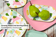 Ceramic Plates Serving Dishes Mockup, a Household Mockup by Pret-a-Mockup (Thumbnail 1 of 9)