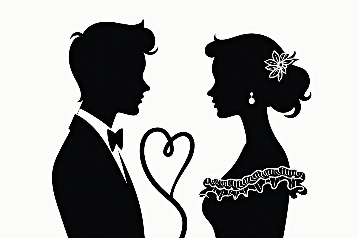 Romantic Love Cameo Silhouette set, an Illustration by Creativeshirt (Photo 4 of 8)