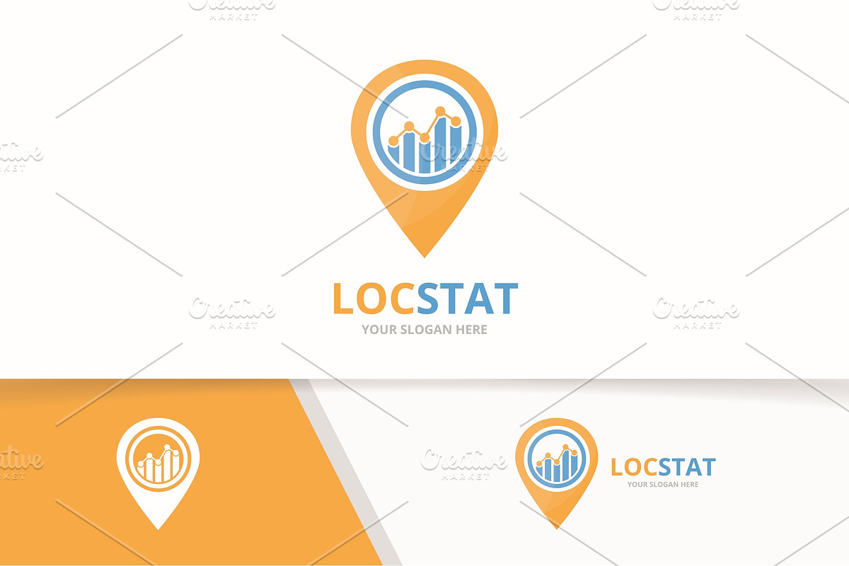 Vector graph and map pointer logo, a Branding & Logo Template by GraphiShop