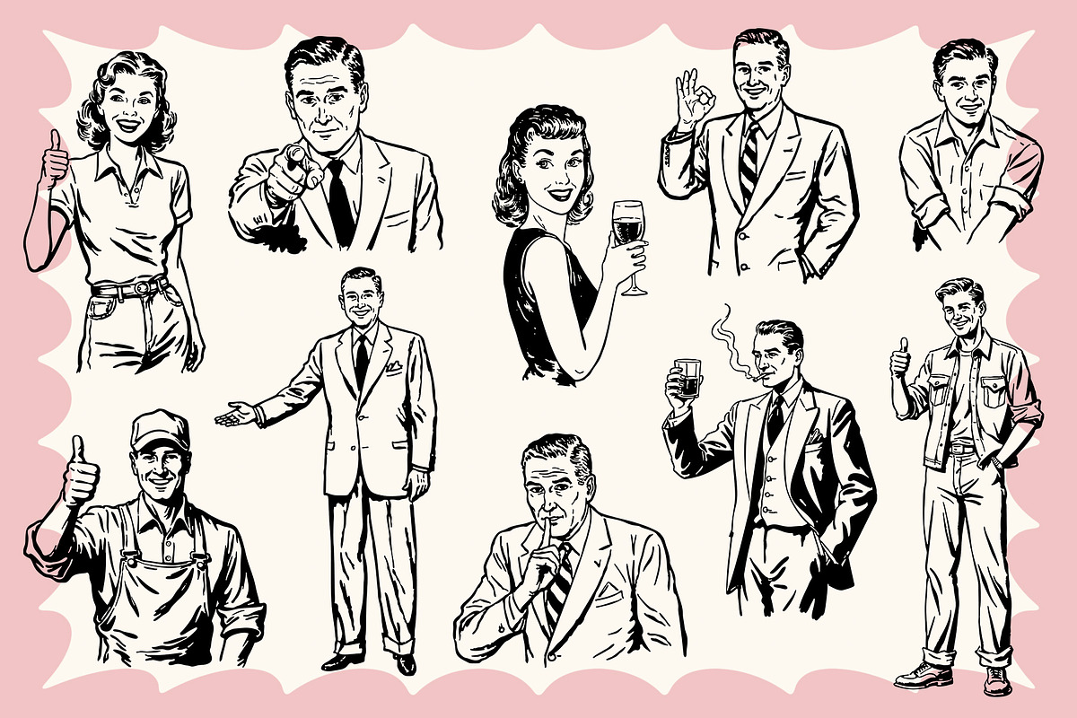Retro Ad Graphics & Templates, an Object Graphic by Graphic Goods