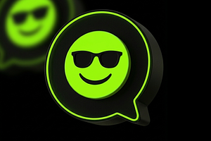 3D Neon Cool Sunglasses Emoji, an Arts & Entertainment Photo by microtasker