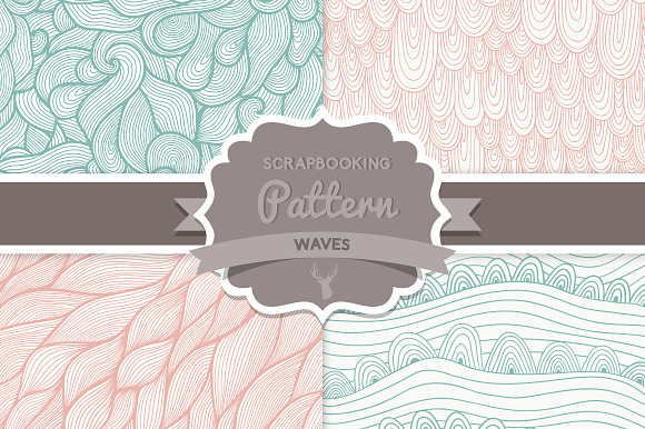 Seamless abstract waves pattern preview 6