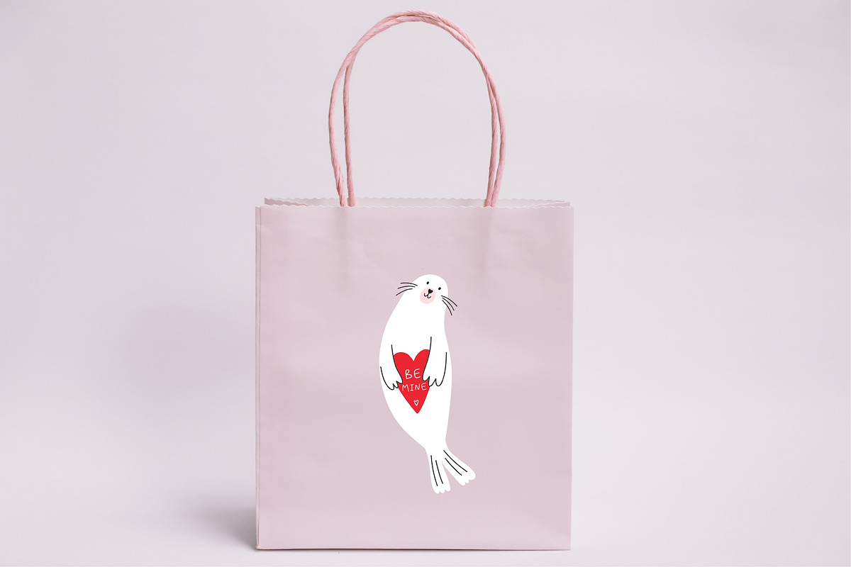 Cute Seal. Valentine's Day Clip Art, a Decorative Illustration by Barkova Nadya (Photo 5 of 7)