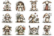 Whimsical Spring Bunny Clipart, an Illustration by Dream Creation (Thumbnail 2 of 5)