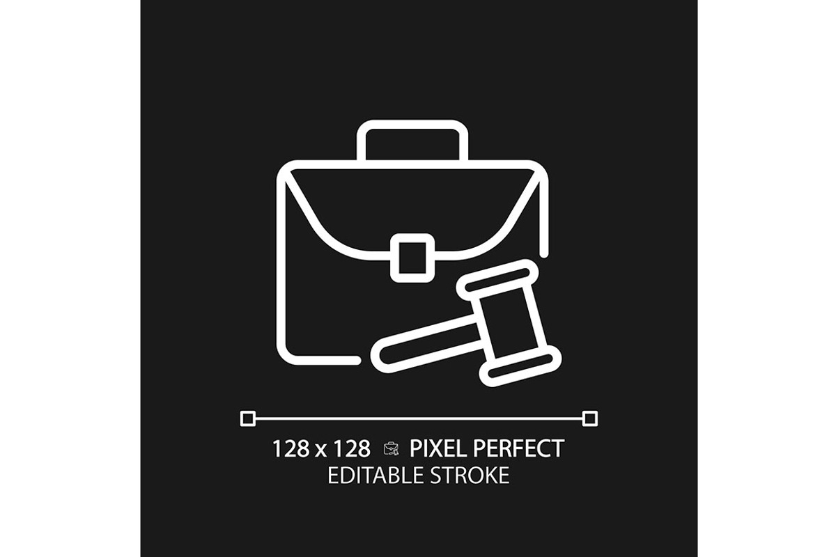 Labour law pixel perfect white line, an Outline Icon by IMG Visuals