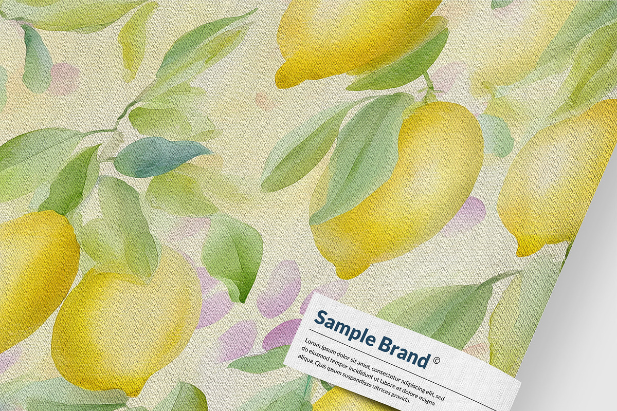 Watercolor Lemons SEAMLESS PATTERN, a Pattern Graphic by AYAKA Studio Co. (Photo 8 of 9)