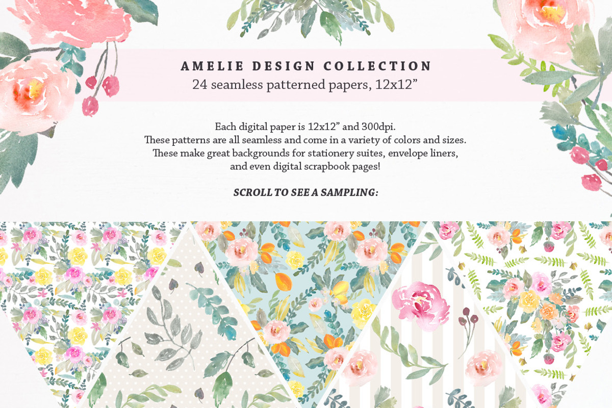 Amelie Watercolor Flower Clipart, an Illustration by Emerald & Ivy Studios (Photo 4 of 5)