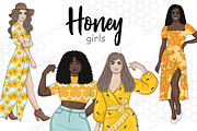 Honey Girls Clipart, a Person Illustration by GlamArtZhanna (Thumbnail 1 of 5)