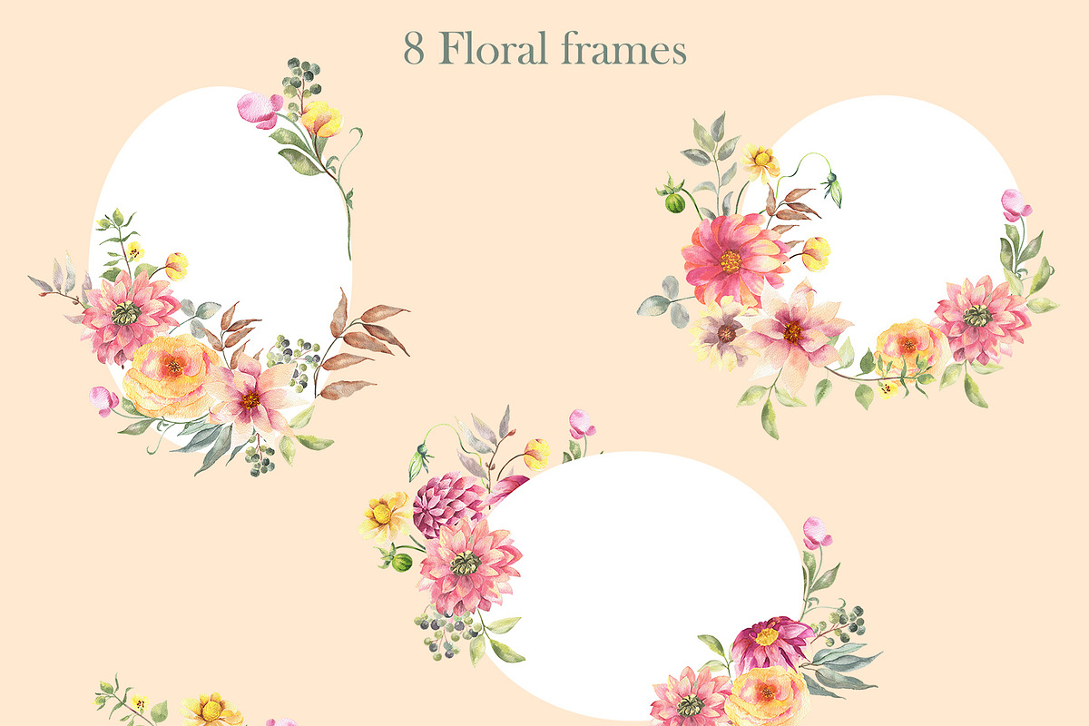 Nadine Watercolor floral collection, an Illustration by ViсkyArtDesign (Photo 7 of 11)