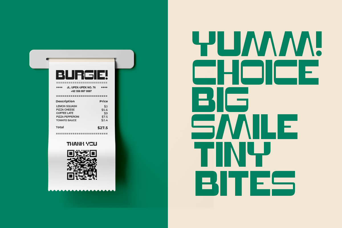 Genibos - Food Display Font, a Sans Serif Font by Pandeka Studio (Photo 6 of 9)