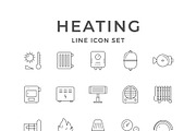 Set line icons of heating, an Outline Icon by motorama (Thumbnail 1 of 2)