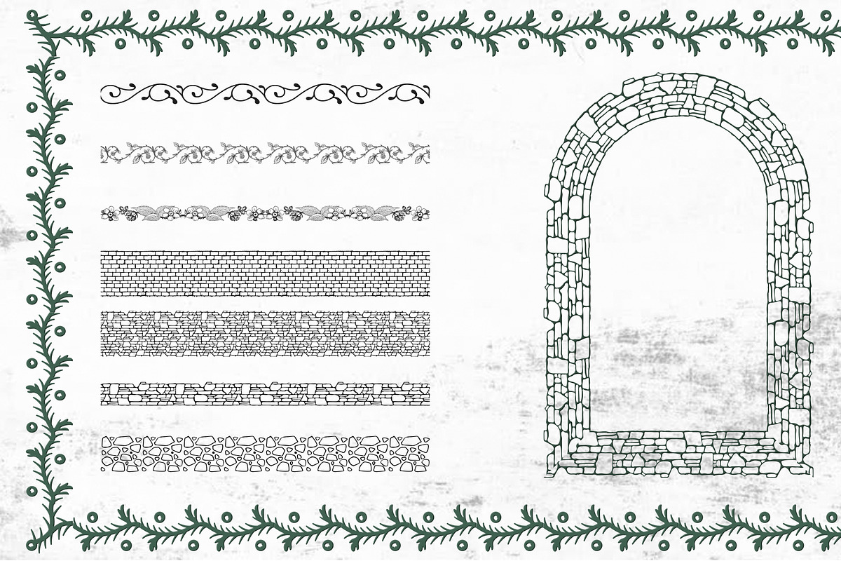 Garden Set Brushes Ornaments preview 3