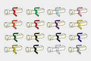 Graduation clipart - caps/diplomas, an Illustration by Laureling Studios (Thumbnail 3 of 3)