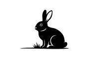 Cute Rabbit Silhouette Vector Bundle, an Illustration by yasushie (Thumbnail 4 of 51)