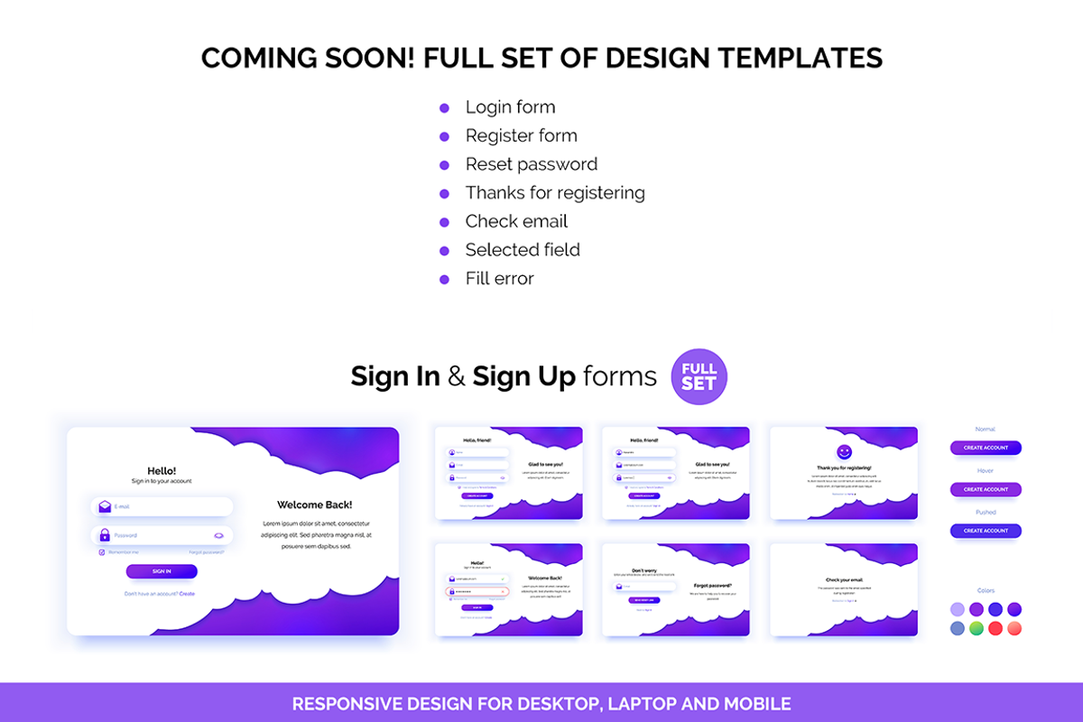 Clean Login Form in Trendy Purple, a Landing Page Template by ARg Design (Photo 3 of 3)