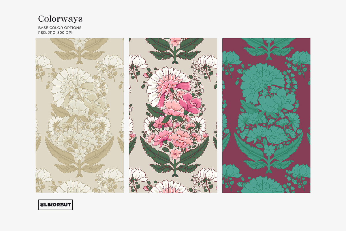 Paisley Floral Ornamental Pattern, a Pattern Graphic by likorbut (Photo 7 of 13)