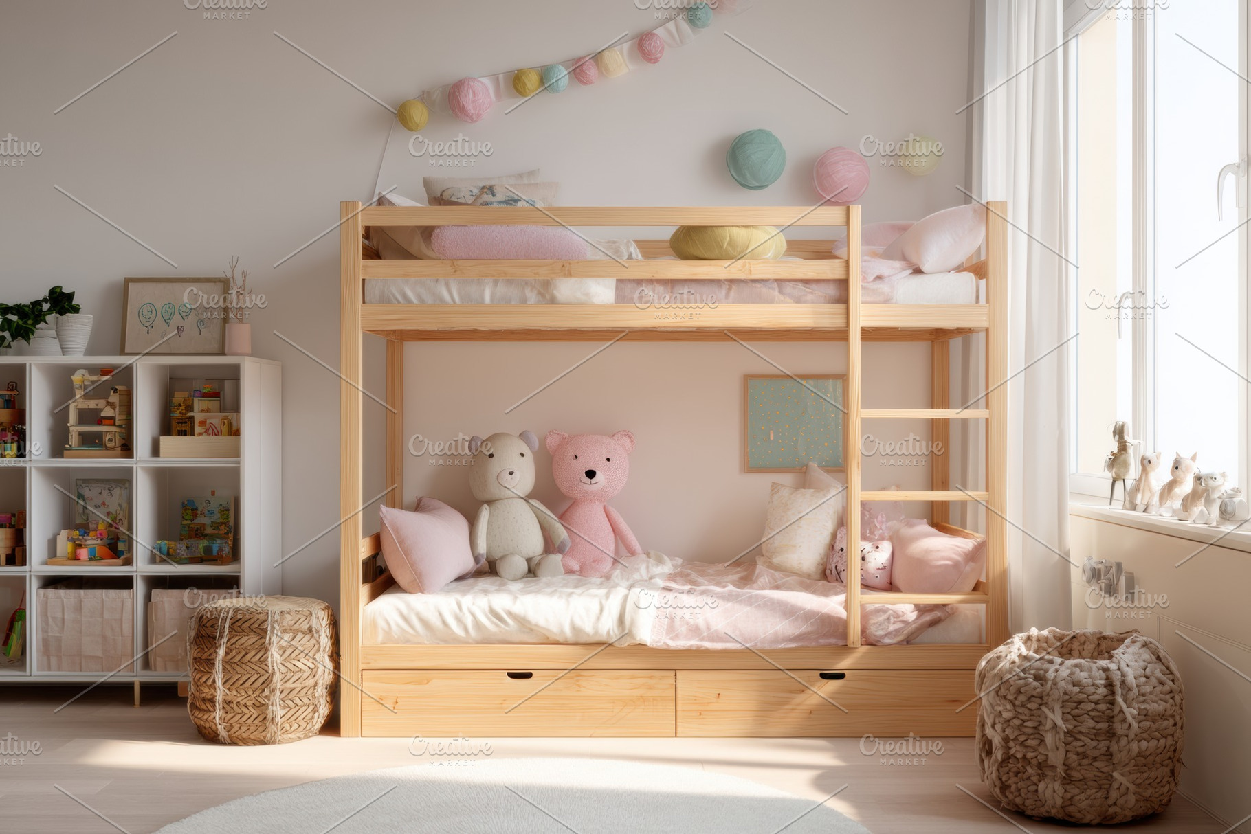 Children's room with bunk bed, an Architecture Photo by Virgo Studio