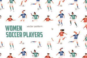 Girl soccer players seamless pattern, a Pattern Graphic by Good Studio