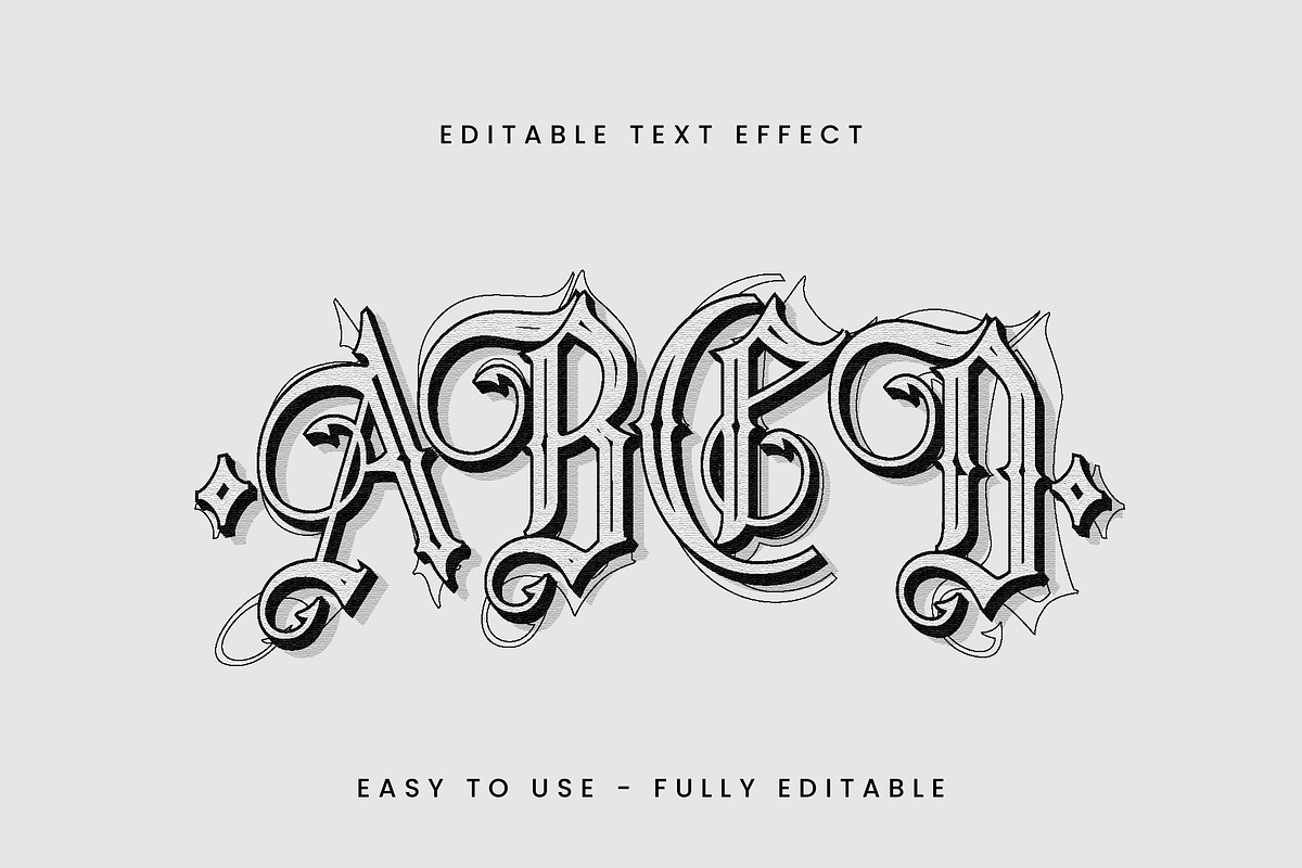 Gothic Retro Ornamental Text Effect preview 3