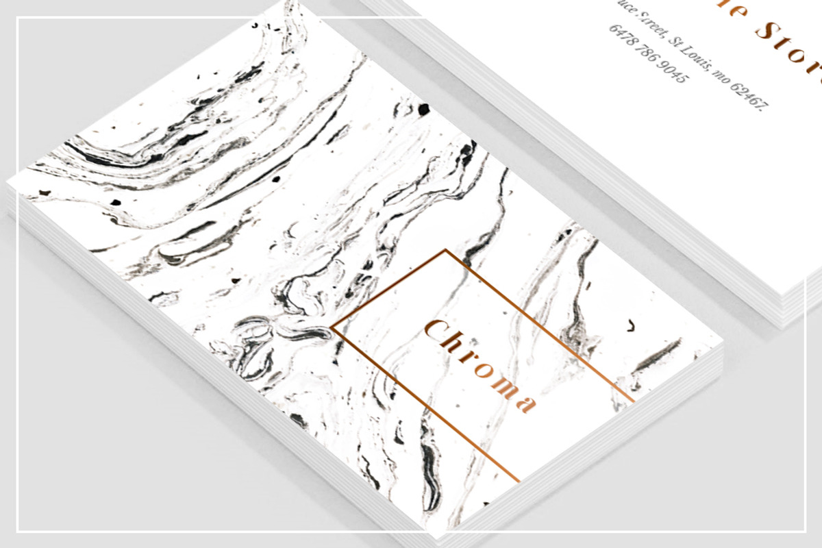 White Marble + Copper Business Card, a Business Card Template by Human-made. Made to feel. (Photo 2 of 4)