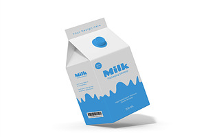 Floating Milk Box Packaging Mockup, a Product Mockup by graphypix